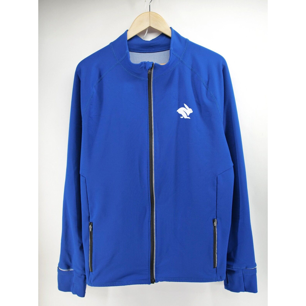 Running Rabbit Full Zip Jacket Crafted in CA Reflective BIG Logo Blue Sz‎ XL